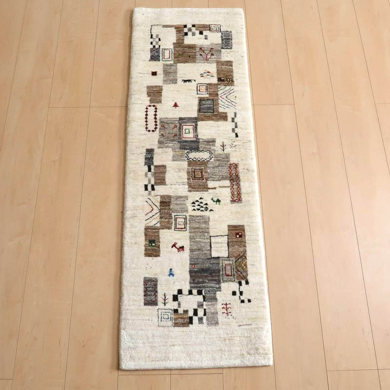 【セミオーダー受付中】  サイズ変更OK　カラー変更OK イラン　シラーズ産　ギャッベ 　（hr-10933）