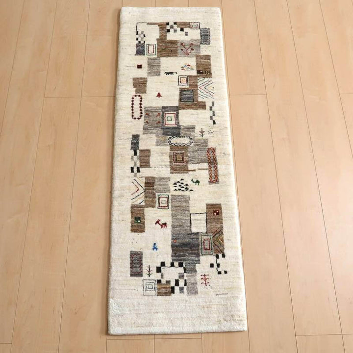 【セミオーダー受付中】  サイズ変更OK　カラー変更OK イラン　シラーズ産　ギャッベ 　（hr-10933）