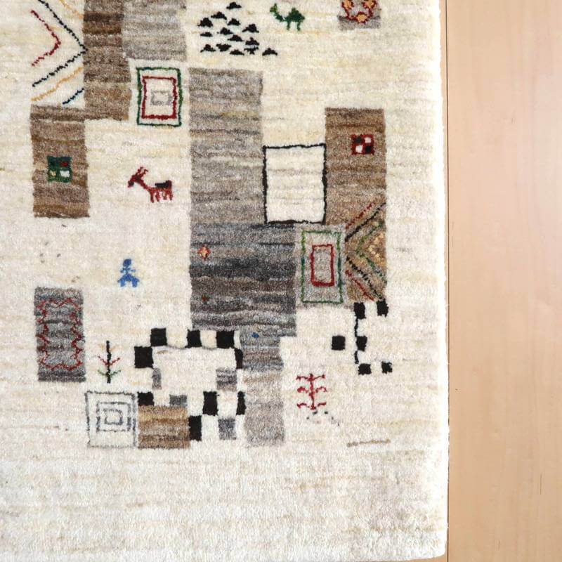 【セミオーダー受付中】  サイズ変更OK　カラー変更OK イラン　シラーズ産　ギャッベ 　（hr-10933）