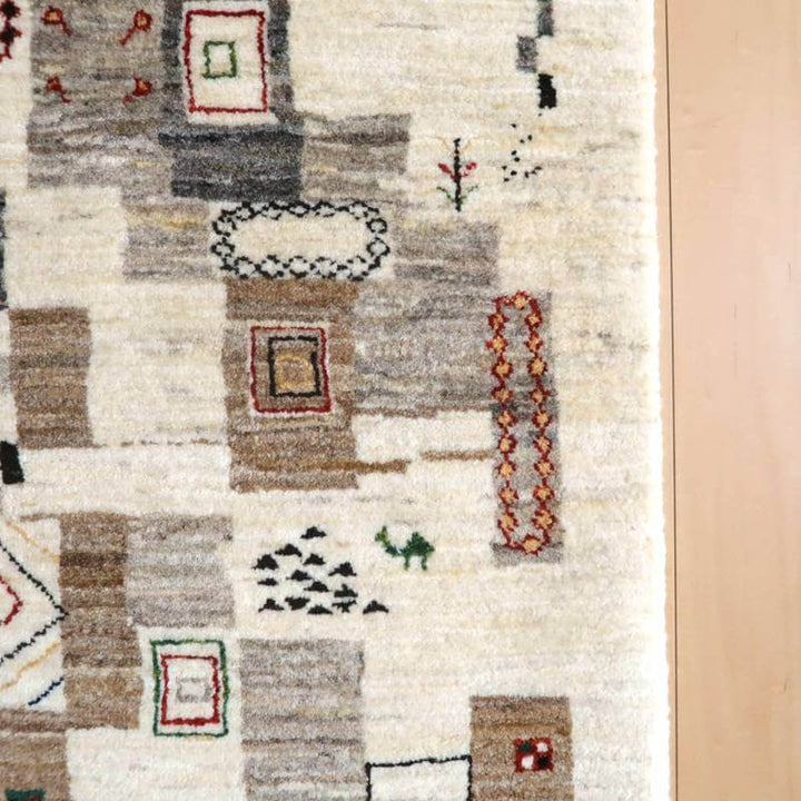 【セミオーダー受付中】  サイズ変更OK　カラー変更OK イラン　シラーズ産　ギャッベ 　（hr-10933）