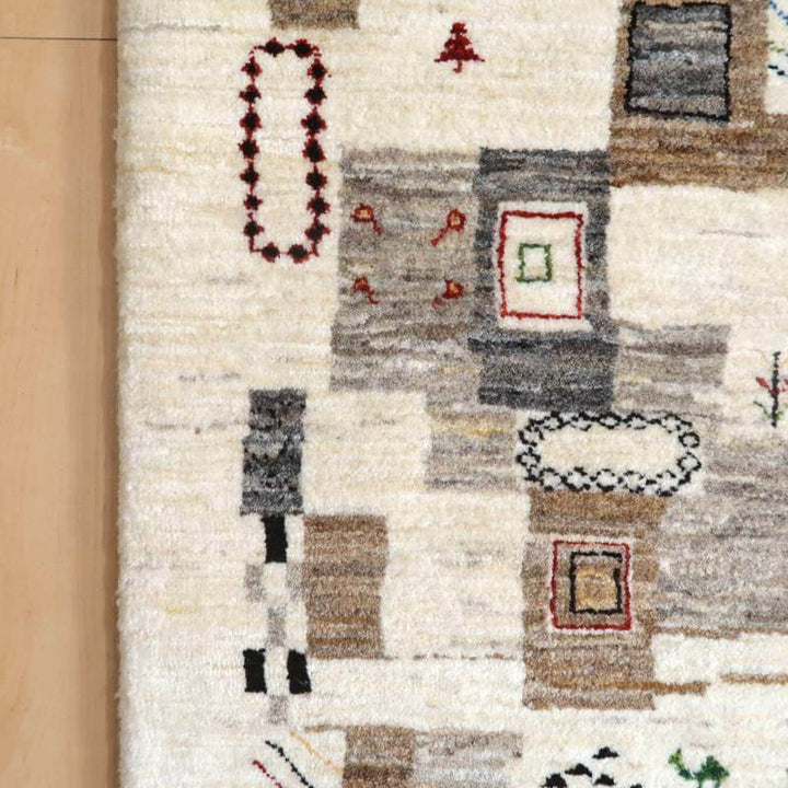 【セミオーダー受付中】  サイズ変更OK　カラー変更OK イラン　シラーズ産　ギャッベ 　（hr-10933）