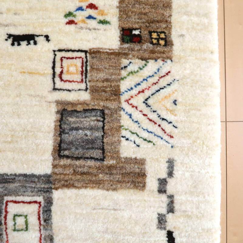 【セミオーダー受付中】  サイズ変更OK　カラー変更OK イラン　シラーズ産　ギャッベ 　（hr-10933）