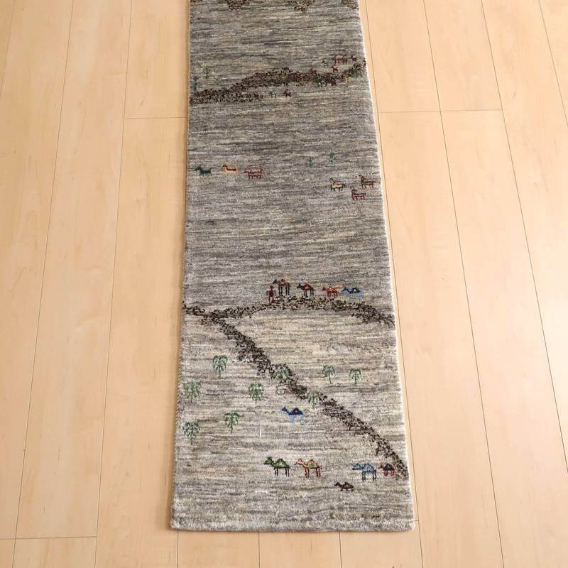 プレミアムギャッベ／ルリバフ 143×46cm（HR-10947）