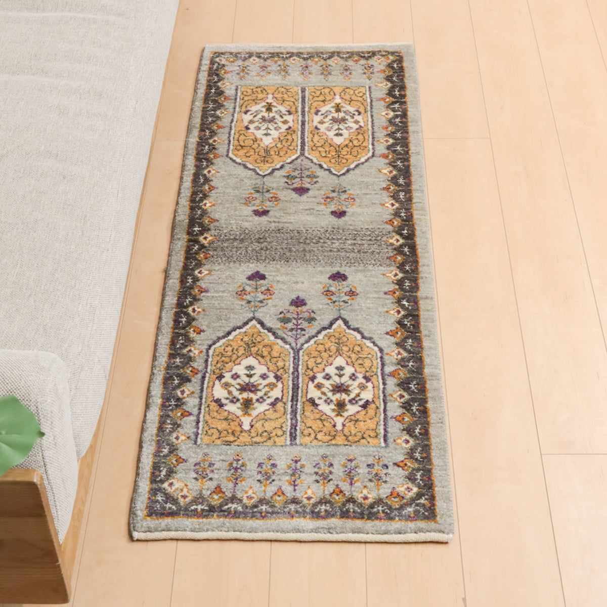 新品　イラン　ギャッベ　ウール　ペルシャ絨毯　ルリバフ 新品イランギャッベウールペルシャ絨毯ルリバフ