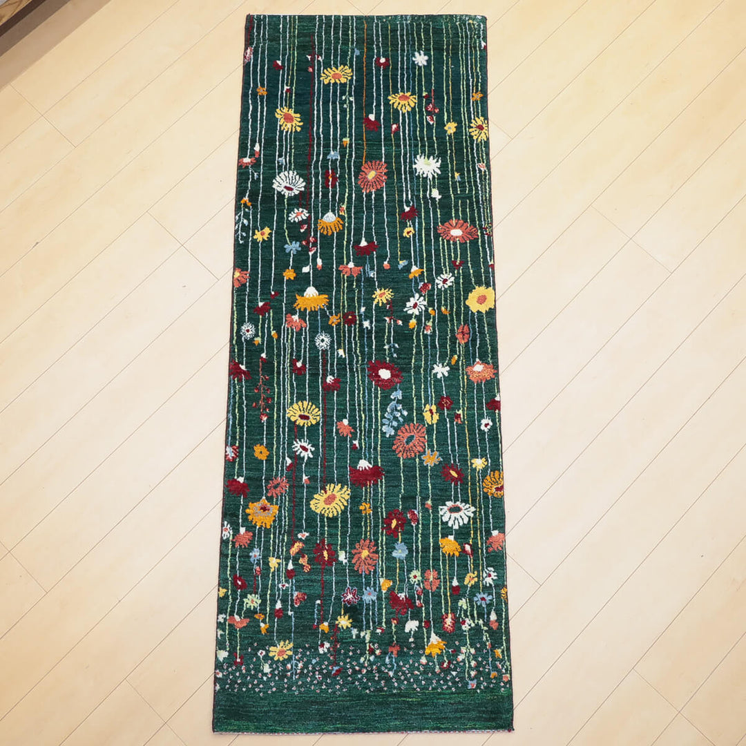 ギャッベ（ギャベ）ルリバフ　206×74cm（HR-13113）