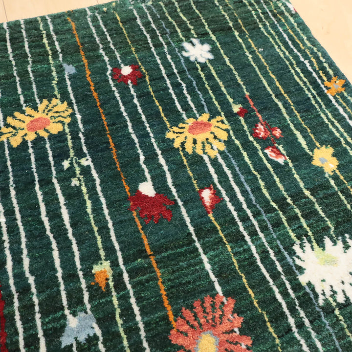 ギャッベ（ギャベ）ルリバフ　206×74cm（HR-13113）