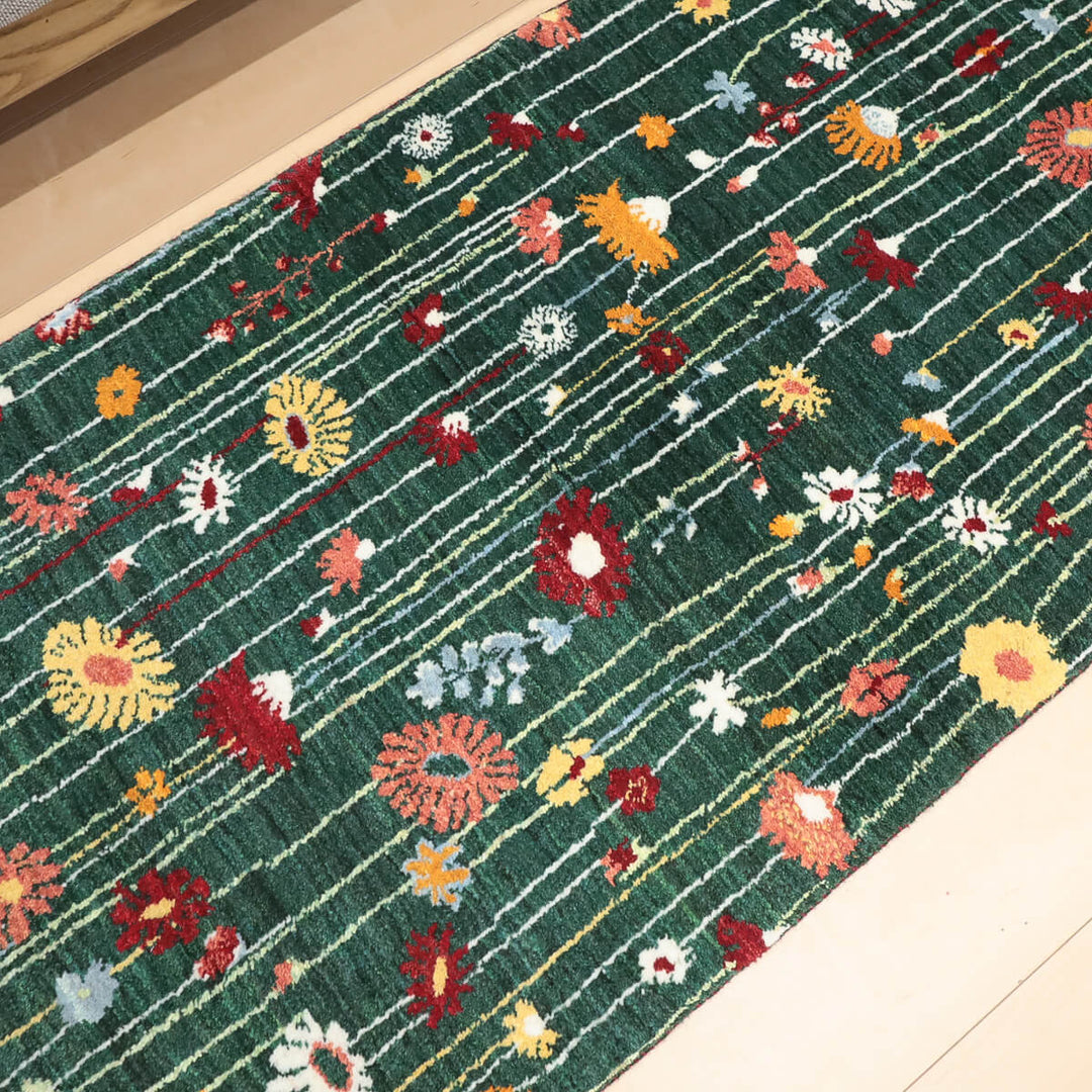 ギャッベ（ギャベ）ルリバフ　206×74cm（HR-13113）