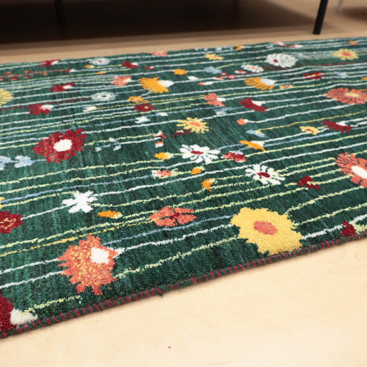 ギャッベ（ギャベ）ルリバフ　206×74cm（HR-13113）