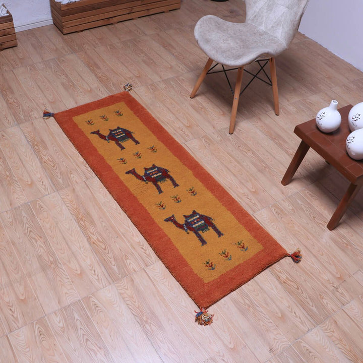 ギャッベ（ギャベ）カシュクリ　144×49cm（HR-70241）