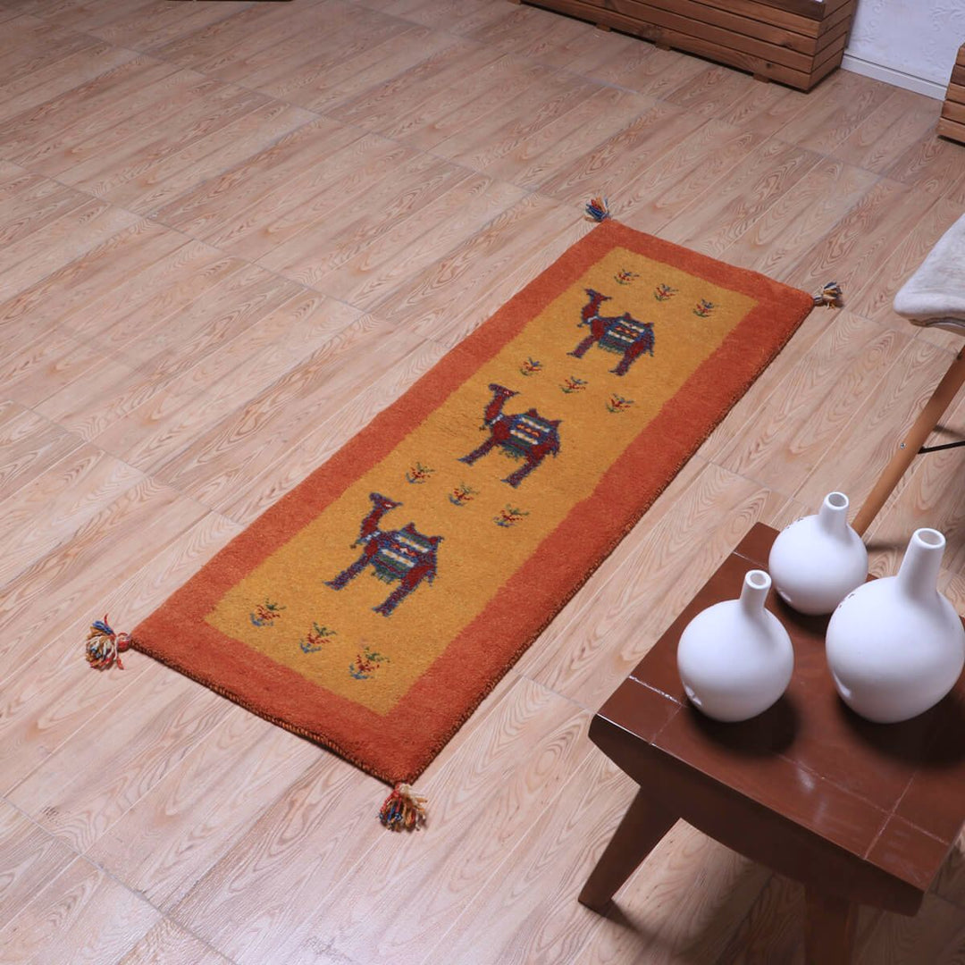 ギャッベ（ギャベ）カシュクリ　144×49cm（HR-70241）