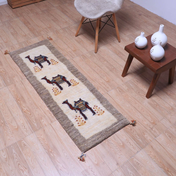 ギャッベ（ギャベ）カシュクリ　143×49cm（HR-70244）