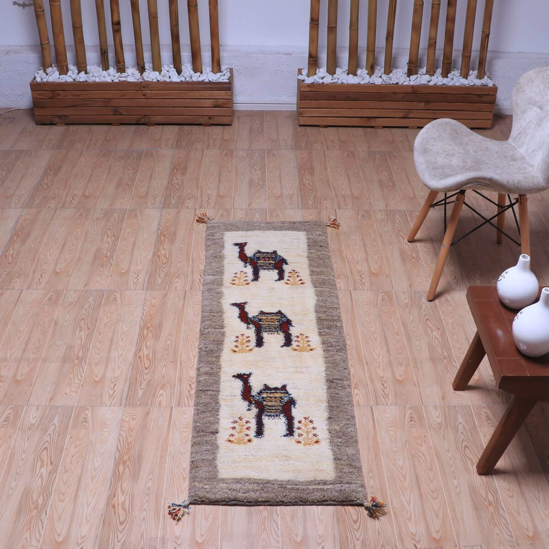 ギャッベ（ギャベ）カシュクリ　143×49cm（HR-70244）
