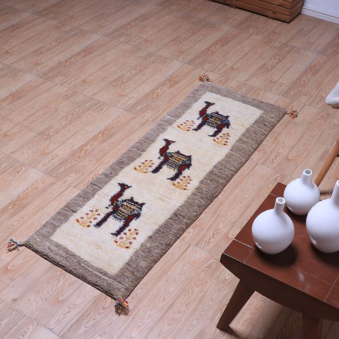 ギャッベ（ギャベ）カシュクリ　143×49cm（HR-70244）