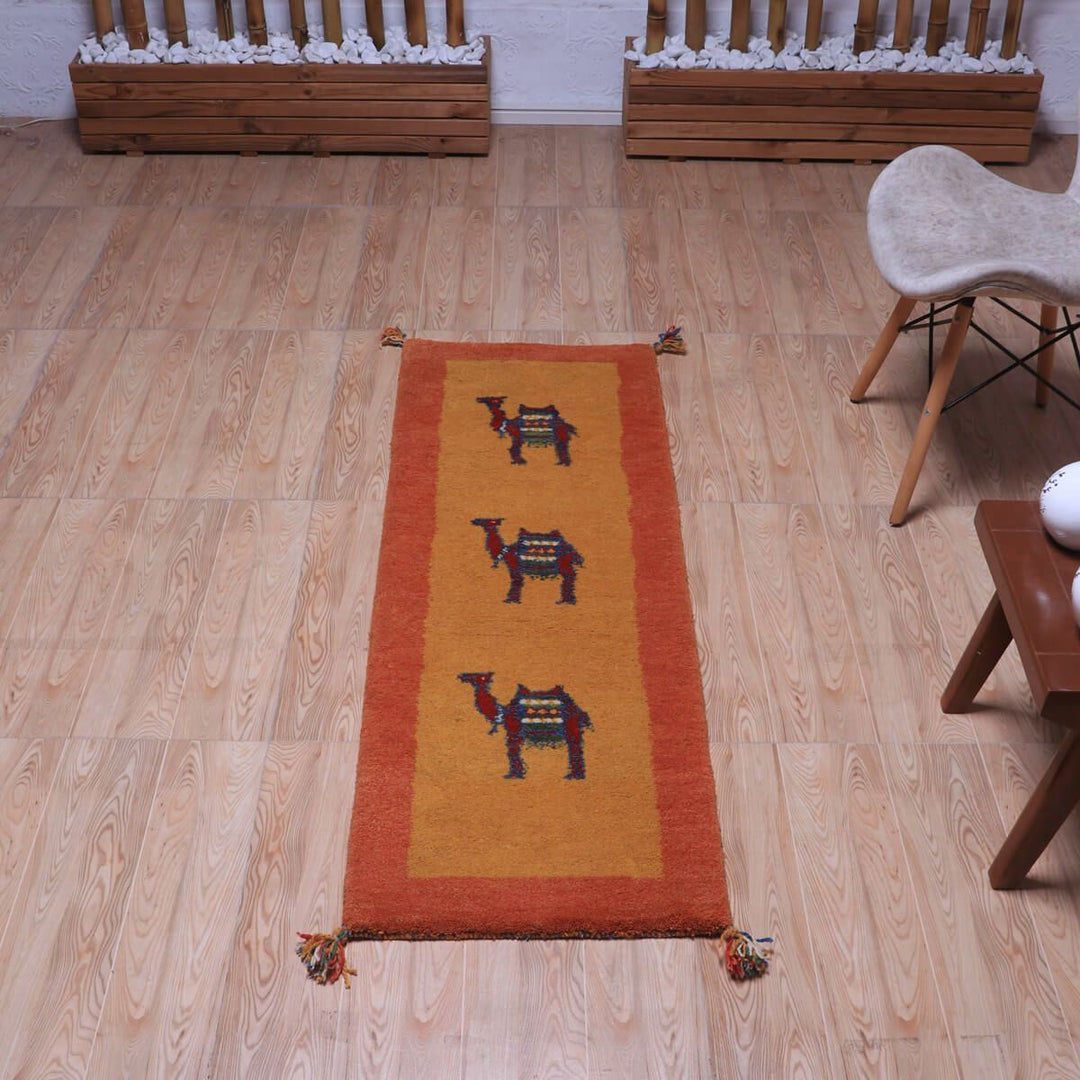 ギャッベ（ギャベ）カシュクリ　147×49cm（HR-70245）