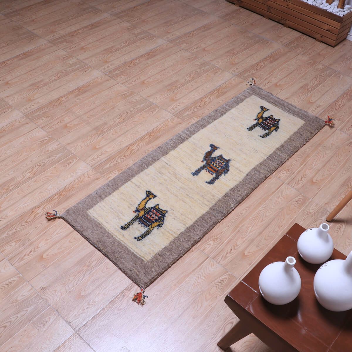 ギャッベ　ホシナマイ（カシュクリ） 149x48cm 最高級イラン産 ギャッベ (カシュクリ) 149×51cm（HR-70246） – オリエンタルムーン
