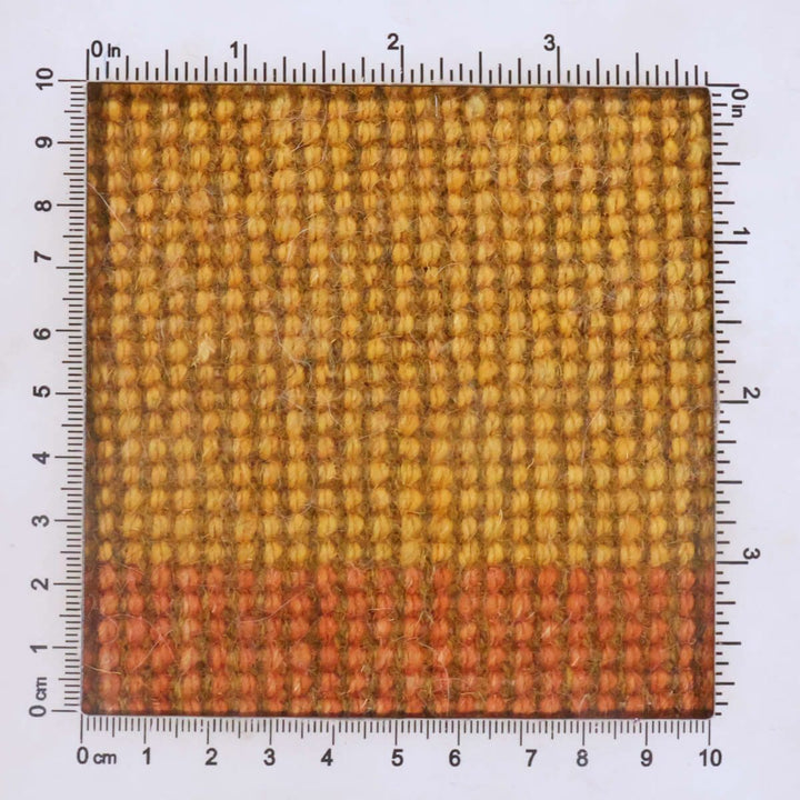 ギャッベ（ギャベ）カシュクリ黄色と茶色が美しい手織りラグ 144×49cm（HR-70248）