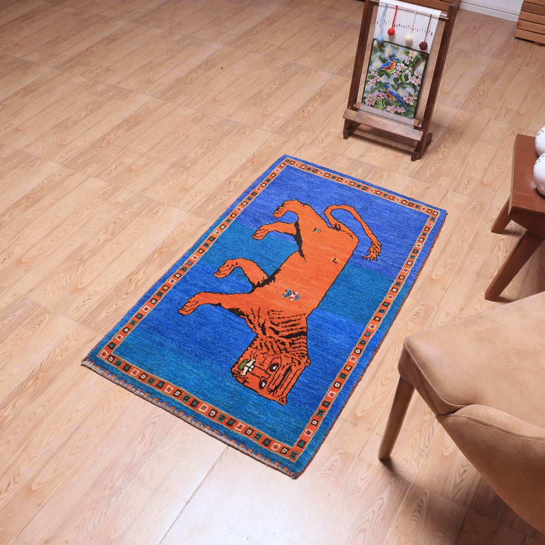 ギャッベ（ギャベ）ルリバフ　118×66cm（HS-70111）