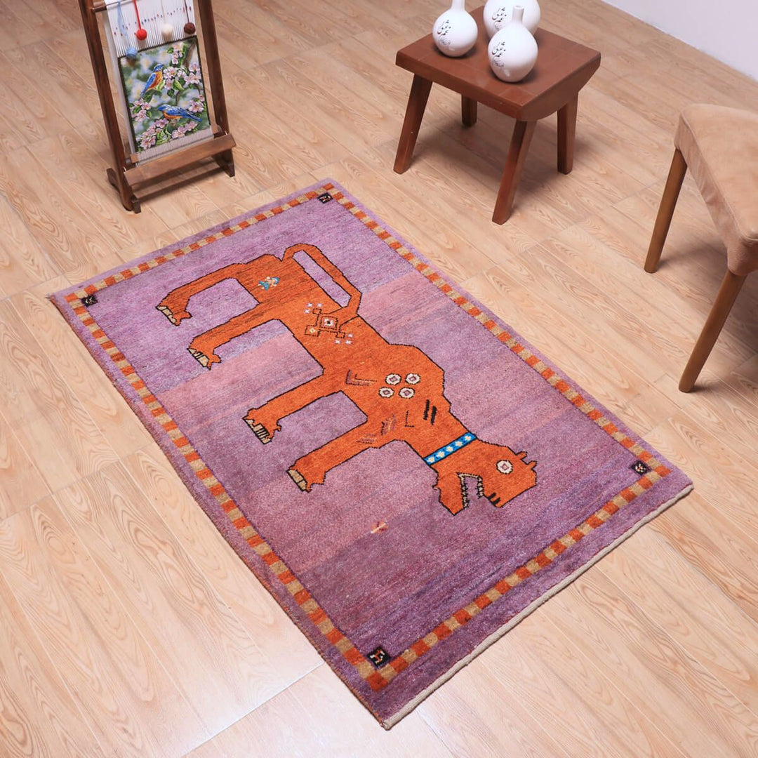 ギャッベ（ギャベ）ルリバフ　126×83cm（HS-70112）