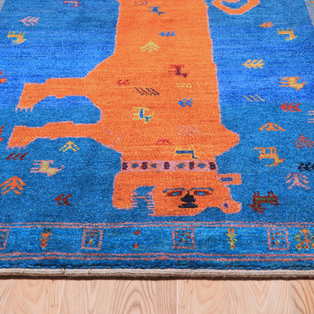 ギャッベ（ギャベ）ルリバフ　123×80cm（HS-70113）