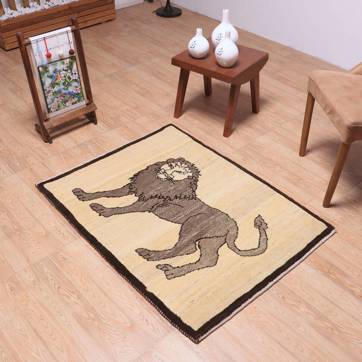 ギャッベ（ギャベ）ルリバフ　112×75cm（HS-70122）