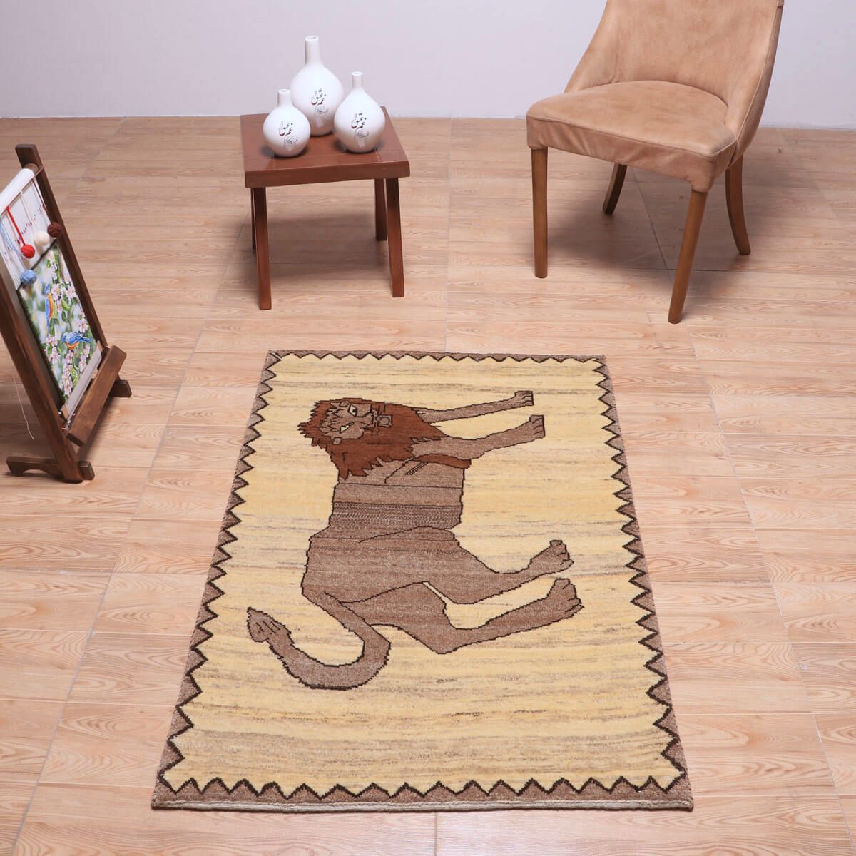 76×51cm　 ペルシャ絨毯 手織りギャッベ アマレ族 ギャベ 78×50cm 【ペルシャ絨毯 手織りギャッベ】アマレ族ギャッベ
