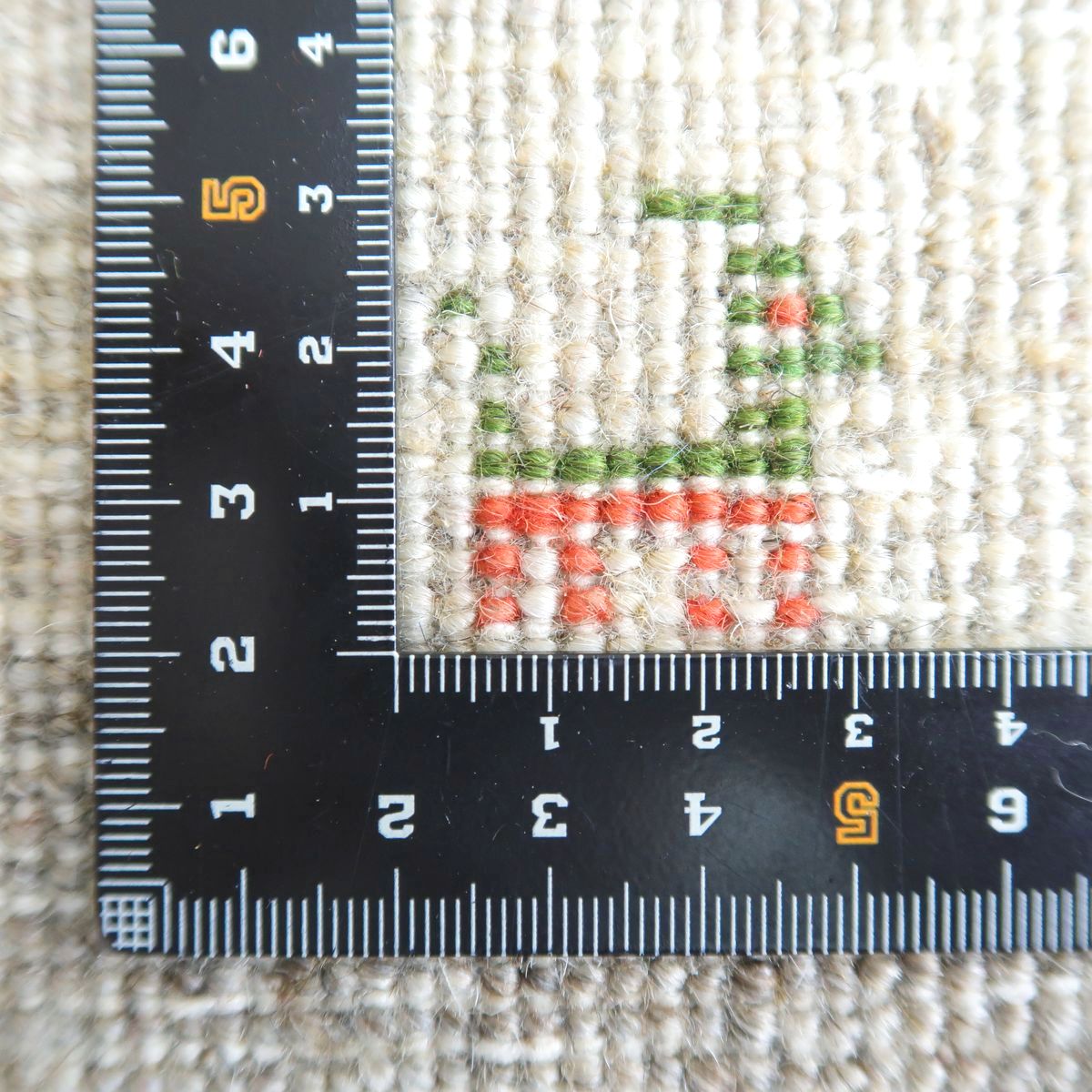 手織りギャッベ（カシュクリ）ラグ,90×61cm｜高品質ウール,グレー