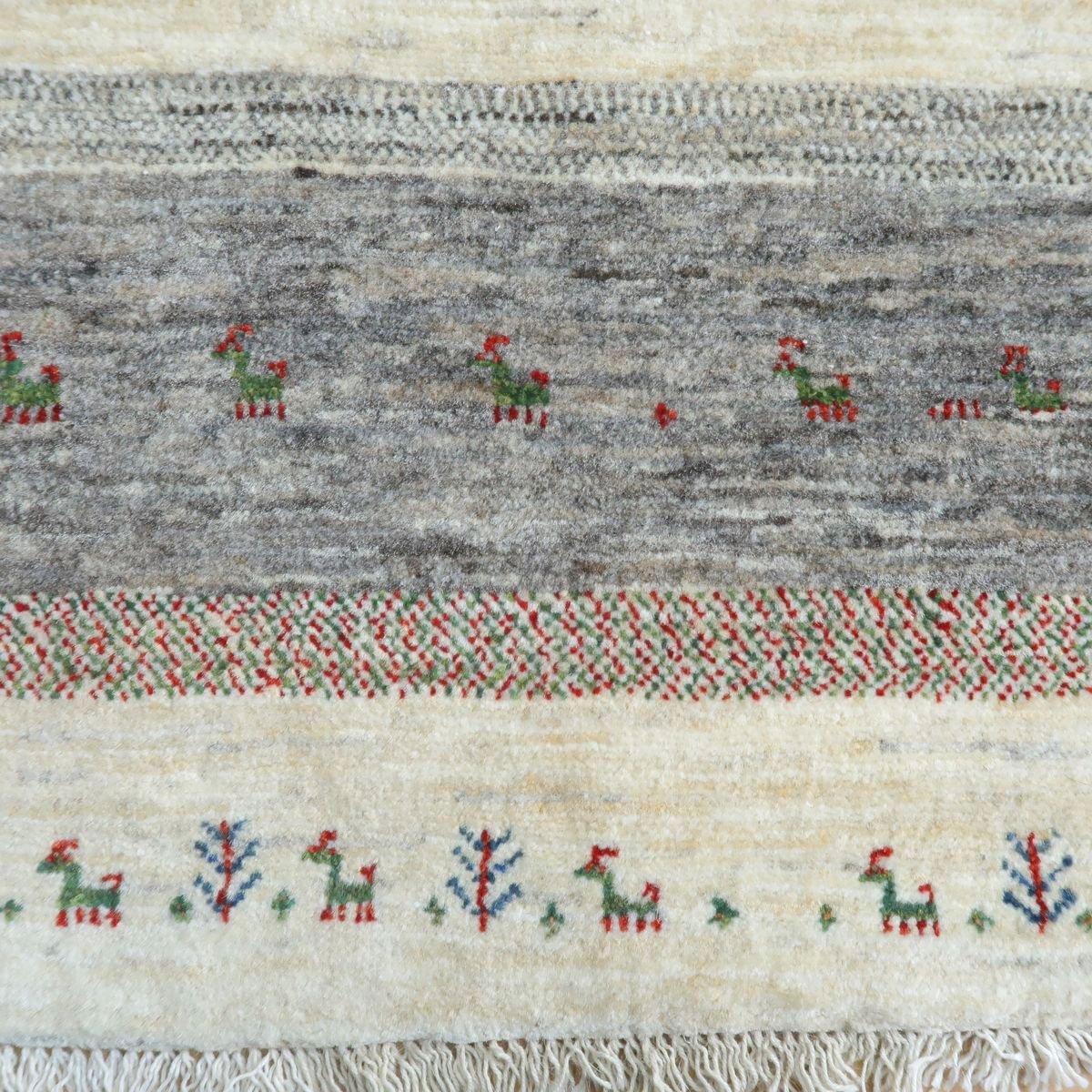 手織りギャッベ（カシュクリ）ラグ,87×63cm｜高品質ウール