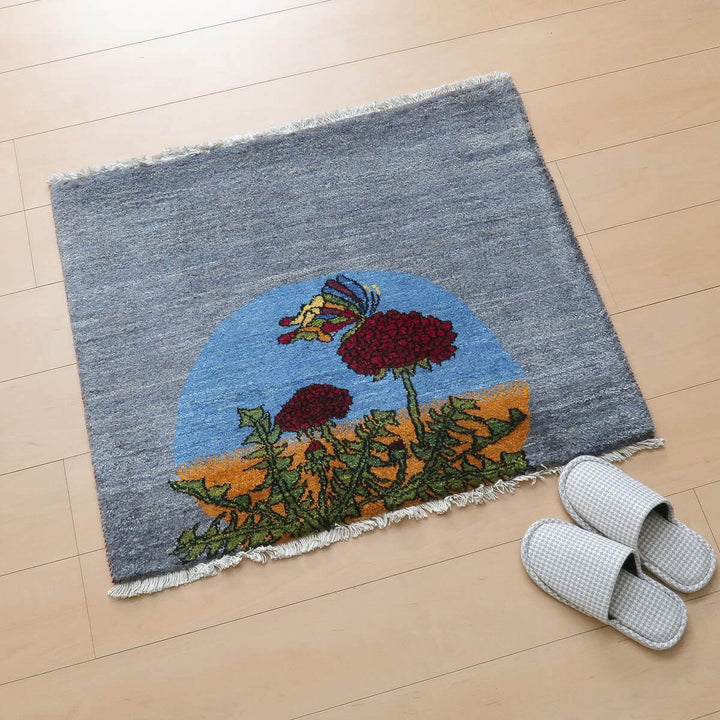 ギャッベ（ルリバフ）　84×70cm（HSS-11166）