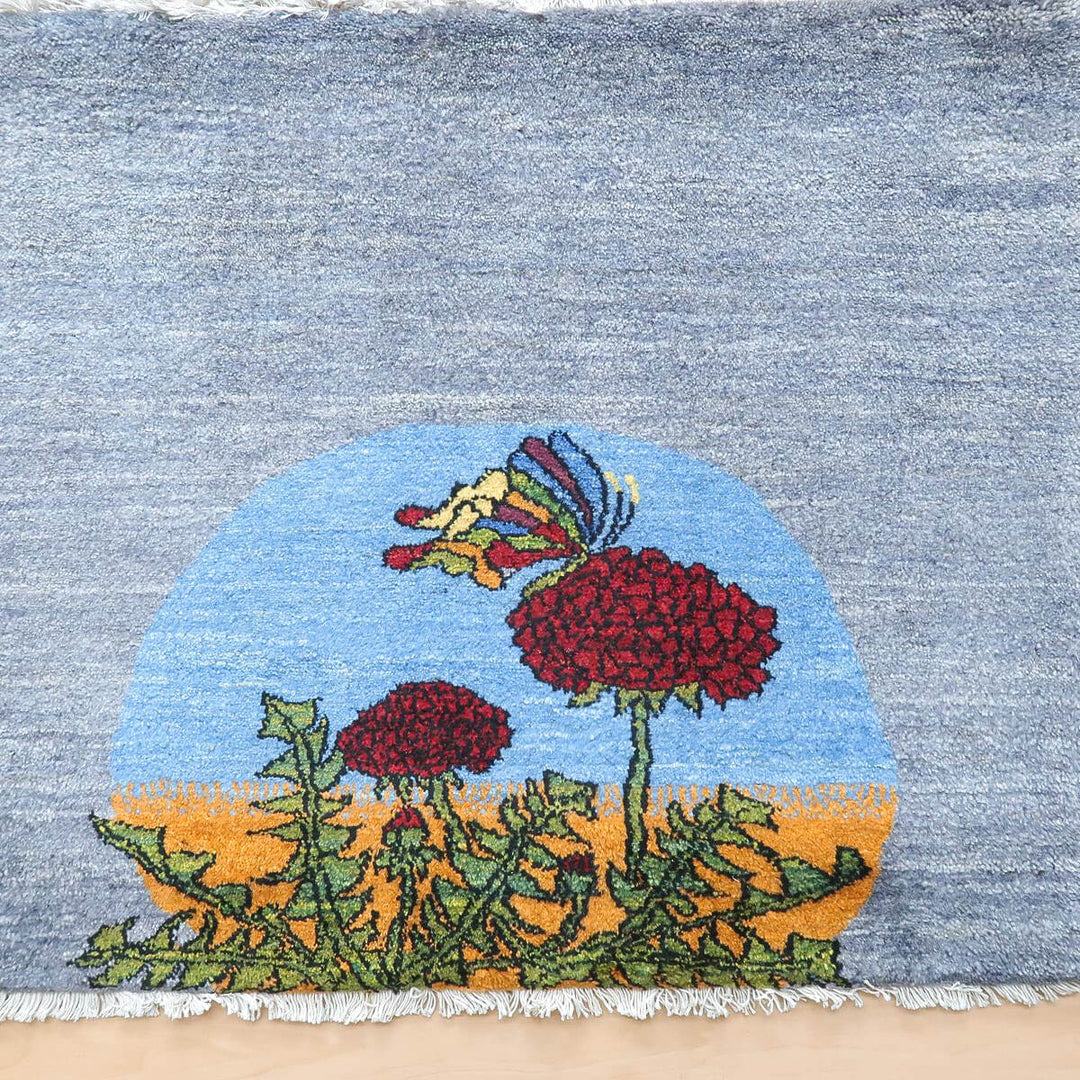 ギャッベ（ルリバフ）　84×70cm（HSS-11166）