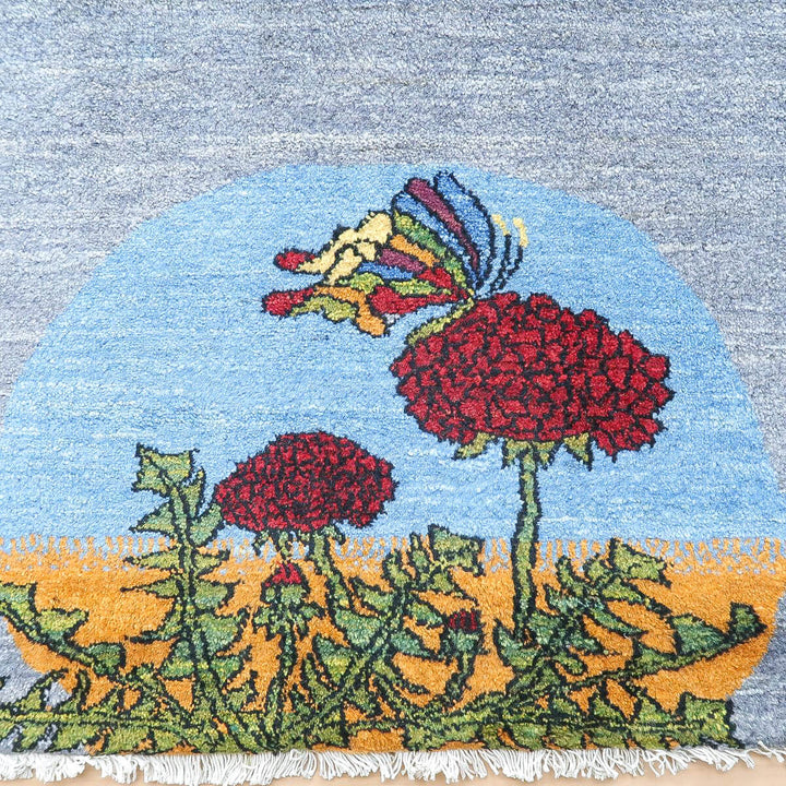 ギャッベ（ルリバフ）　84×70cm（HSS-11166）