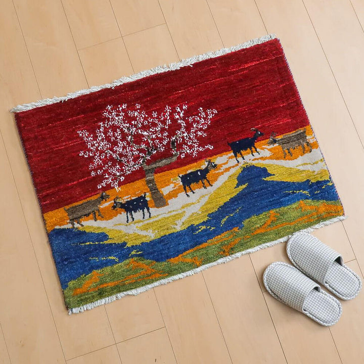 ギャッベ（ルリバフ）　88×63cm（HSS-11168）