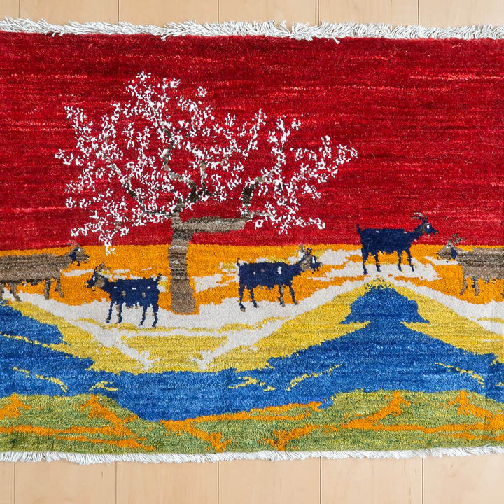 ギャッベ（ルリバフ）　88×63cm（HSS-11168）