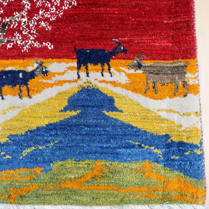 ギャッベ（ルリバフ）　88×63cm（HSS-11168）