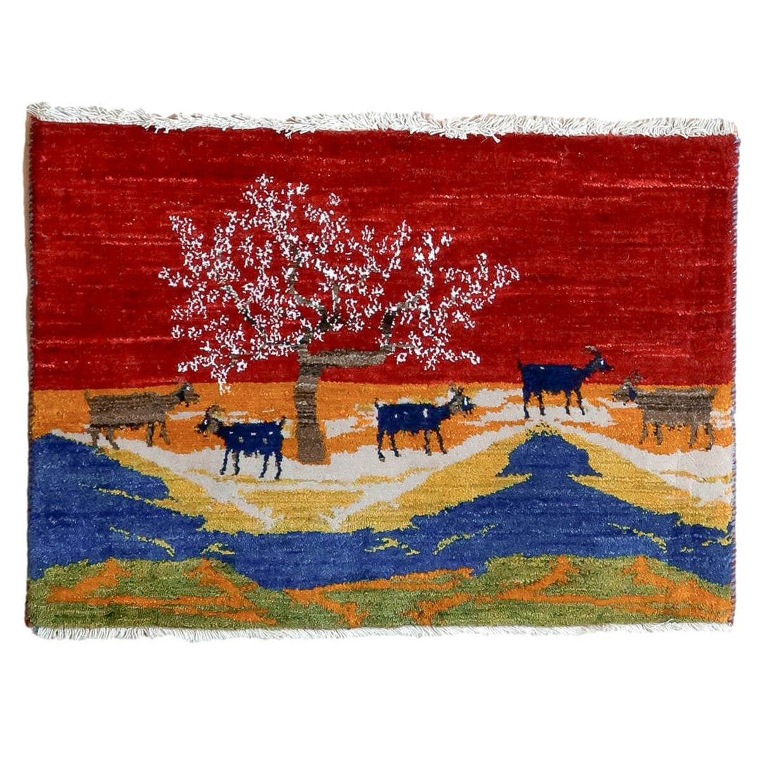 ギャッベ（ルリバフ）　88×63cm（HSS-11168）