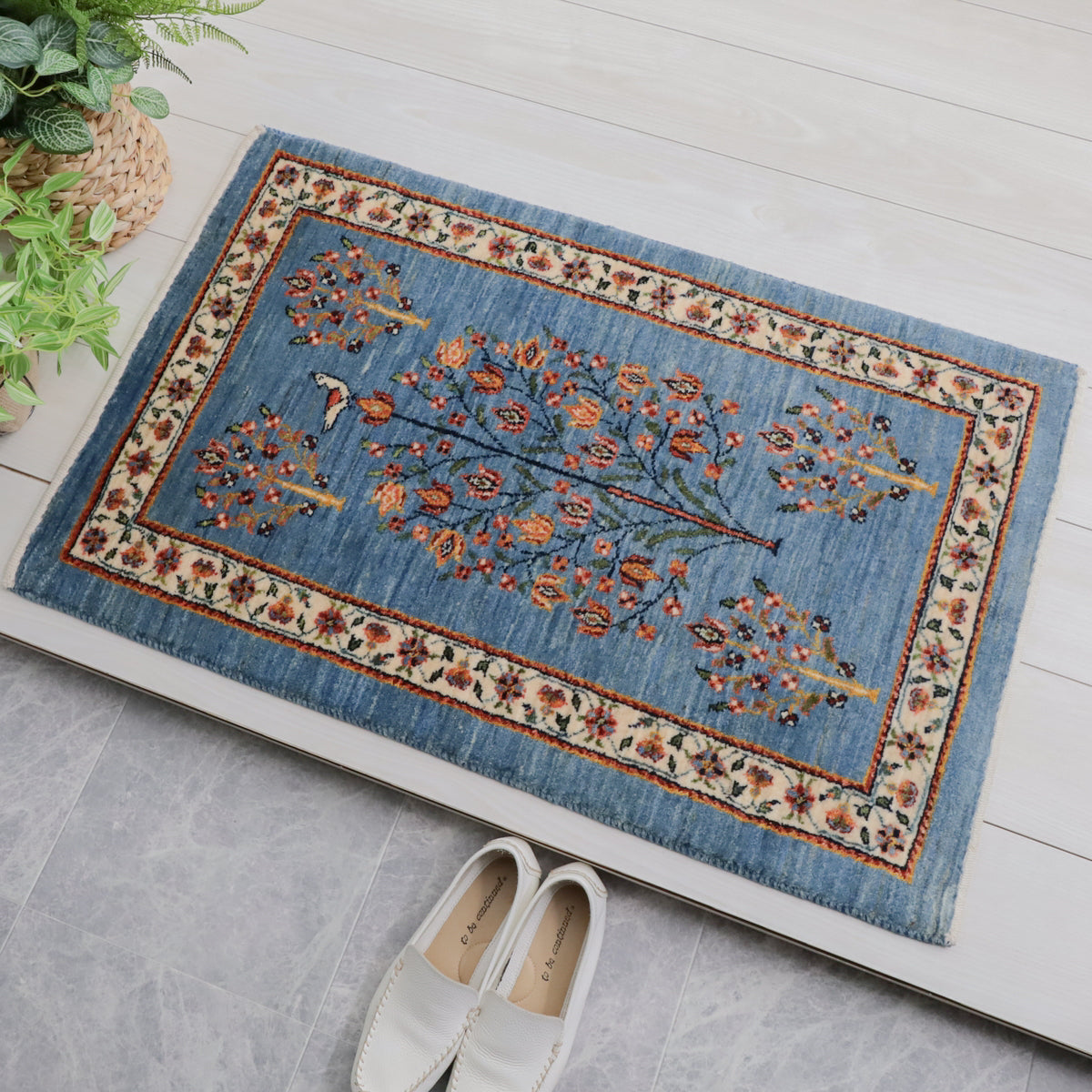 ゾランヴァリ ギャッベ（ルリバフ）・玄関マットサイズ ゾランヴァリ