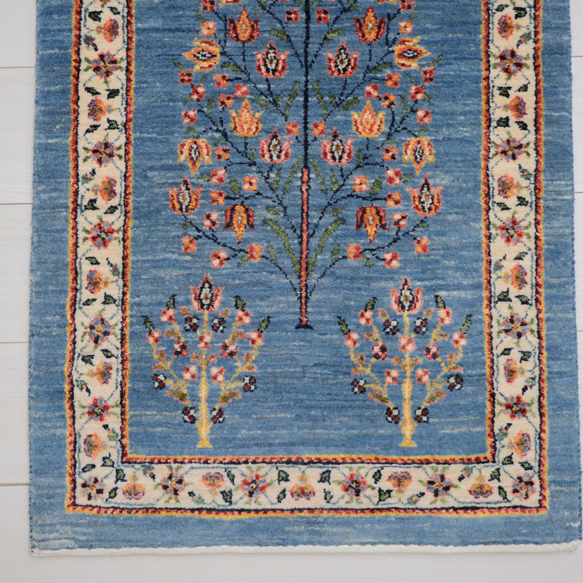 手織りギャッベ,ラグ,玄関マット,94×59cm｜高級ルリバフ,プレミアム