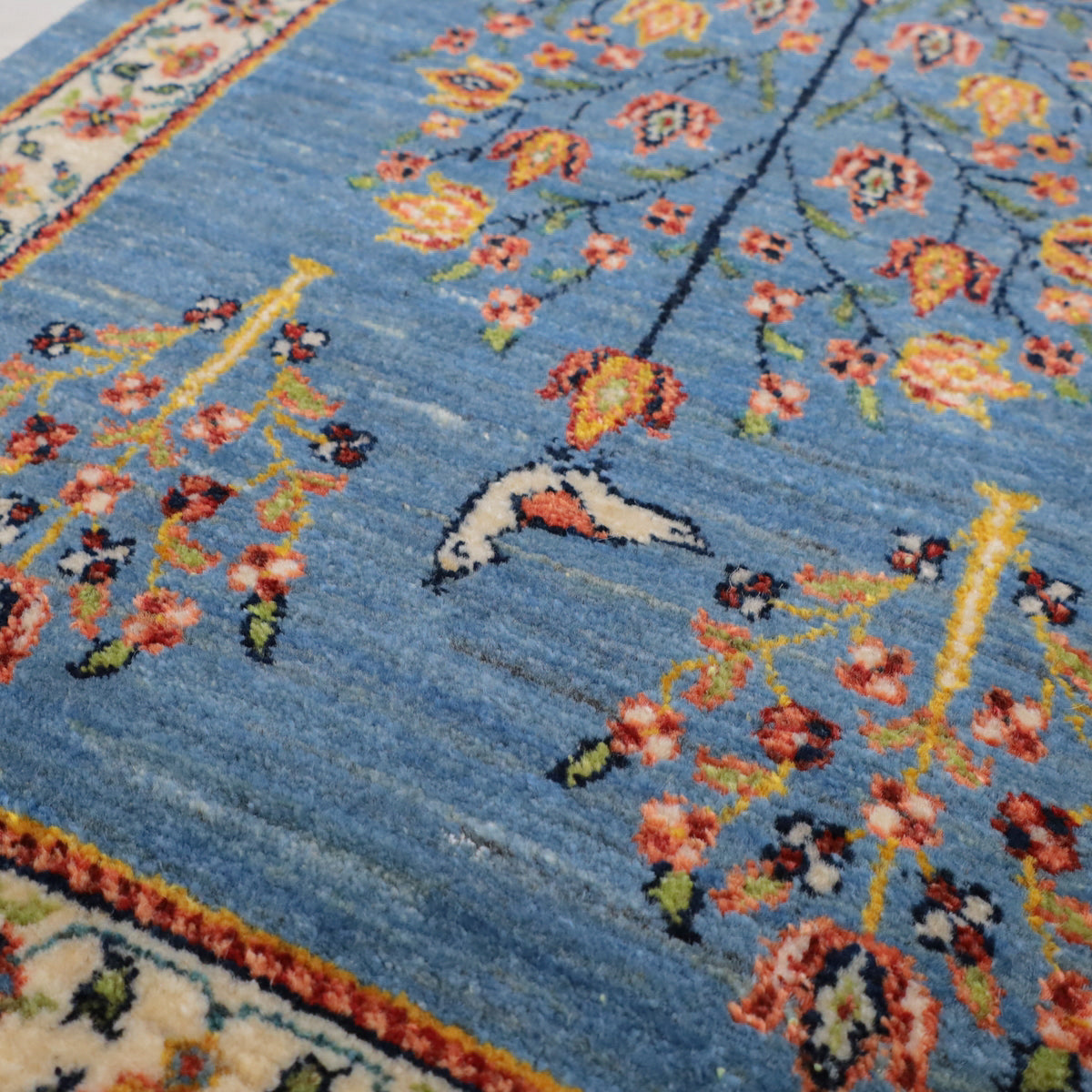 手織りギャッベ,ラグ,玄関マット,94×59cm｜高級ルリバフ,プレミアム