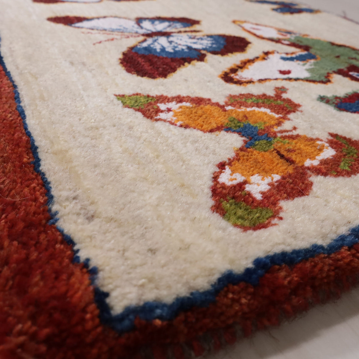 103×67cm 手織り ペルシャ 絨毯 カシュクリ リズバフト ギャッベ 103