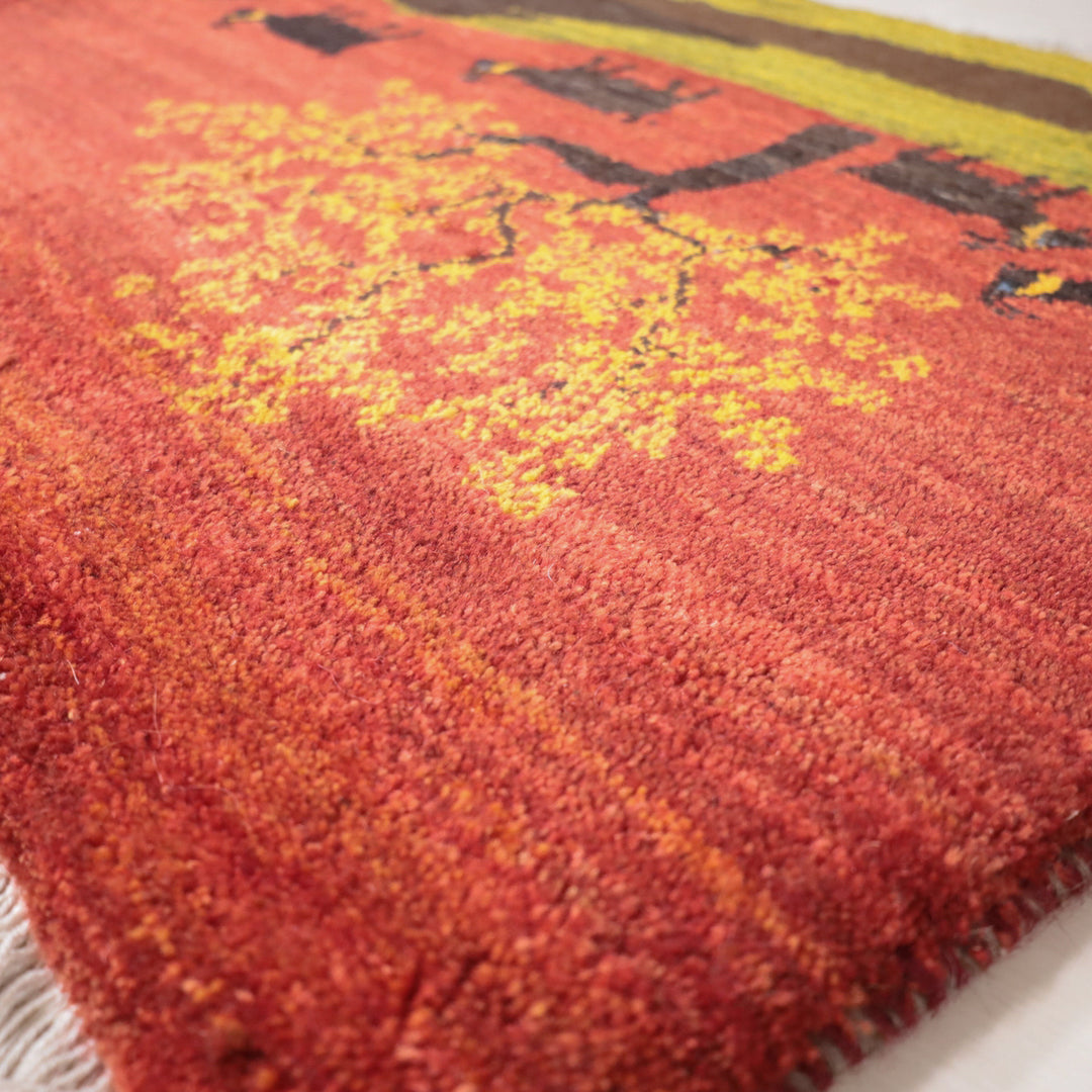 ギャッベ／ルリバフ　65×89cm（HSS-11888）