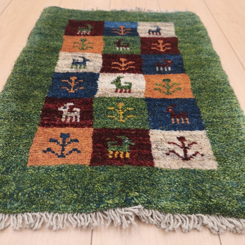 ギャッベ（ギャベ）ラティーフ　55×43cm（HSS-12970）