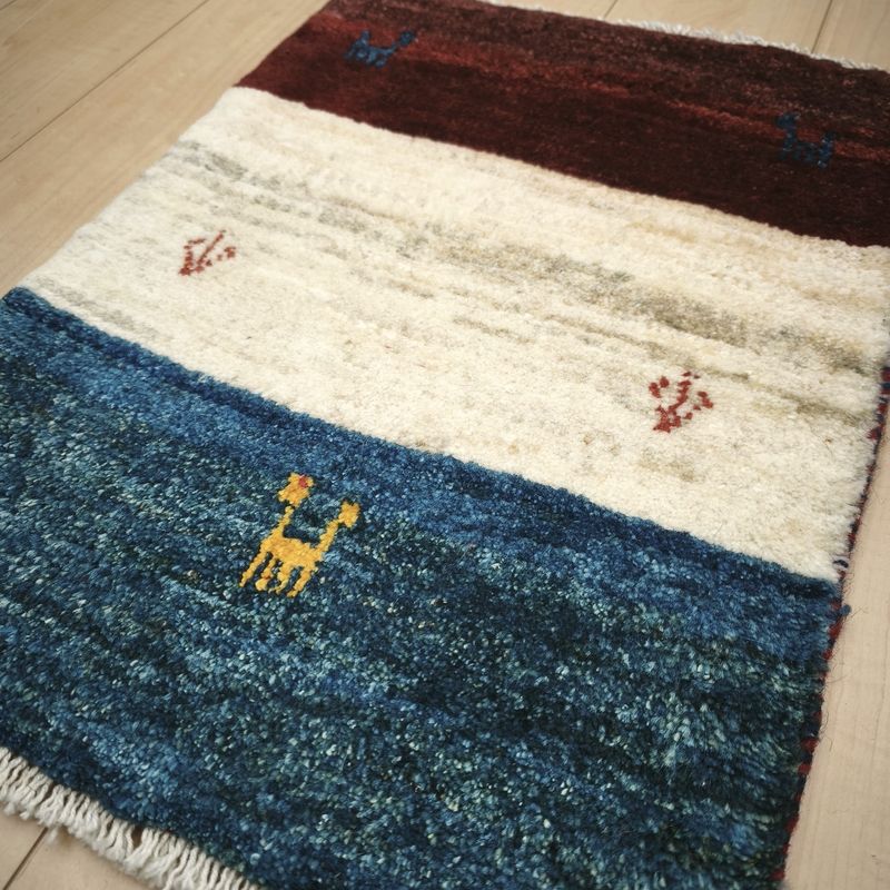 玄関マットギャッベ通販｜60×40cm手織りラグ｜ タグ：「玄関60ギャッベ
