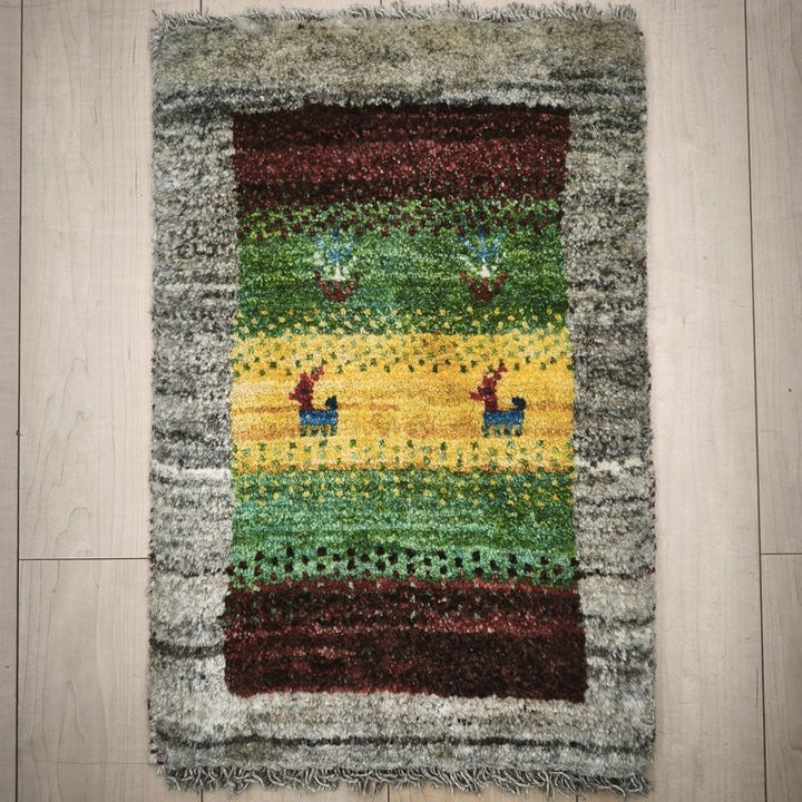 ギャッベ（ギャベ）ラティーフ　60×41cm（HSS-12976）