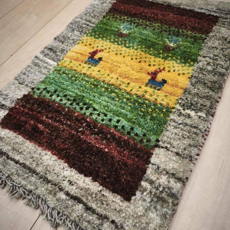 ギャッベ（ギャベ）ラティーフ　60×41cm（HSS-12976）