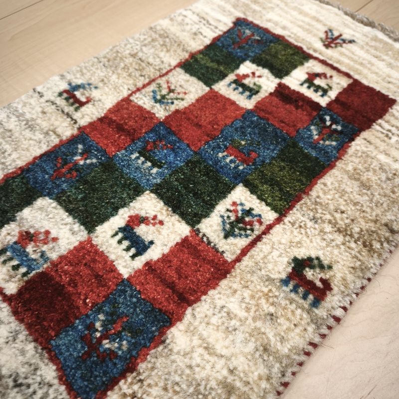 ギャッベ（ギャベ）ラティーフ　57×36cm（HSS-12977）