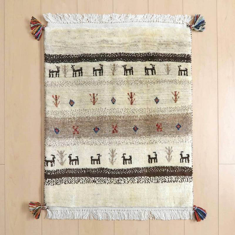 ギャッベ／カシュクリ 73×63cm（HSS-48484）