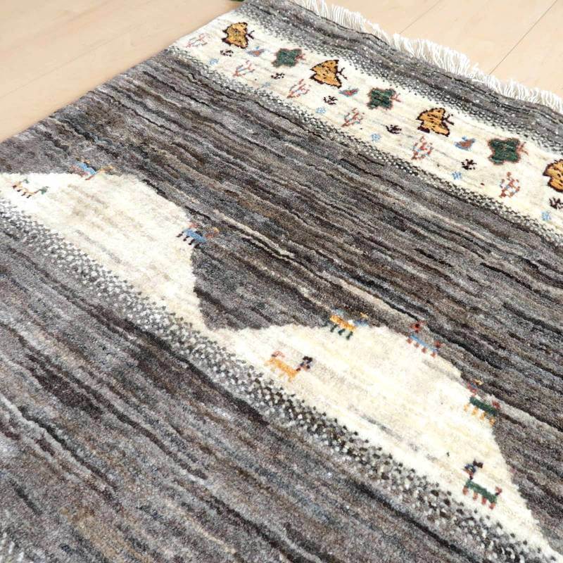 【セミオーダー受付中】  サイズ変更OK　カラー変更OK イラン　シラーズ産　ギャッベ 　（hss-69620）