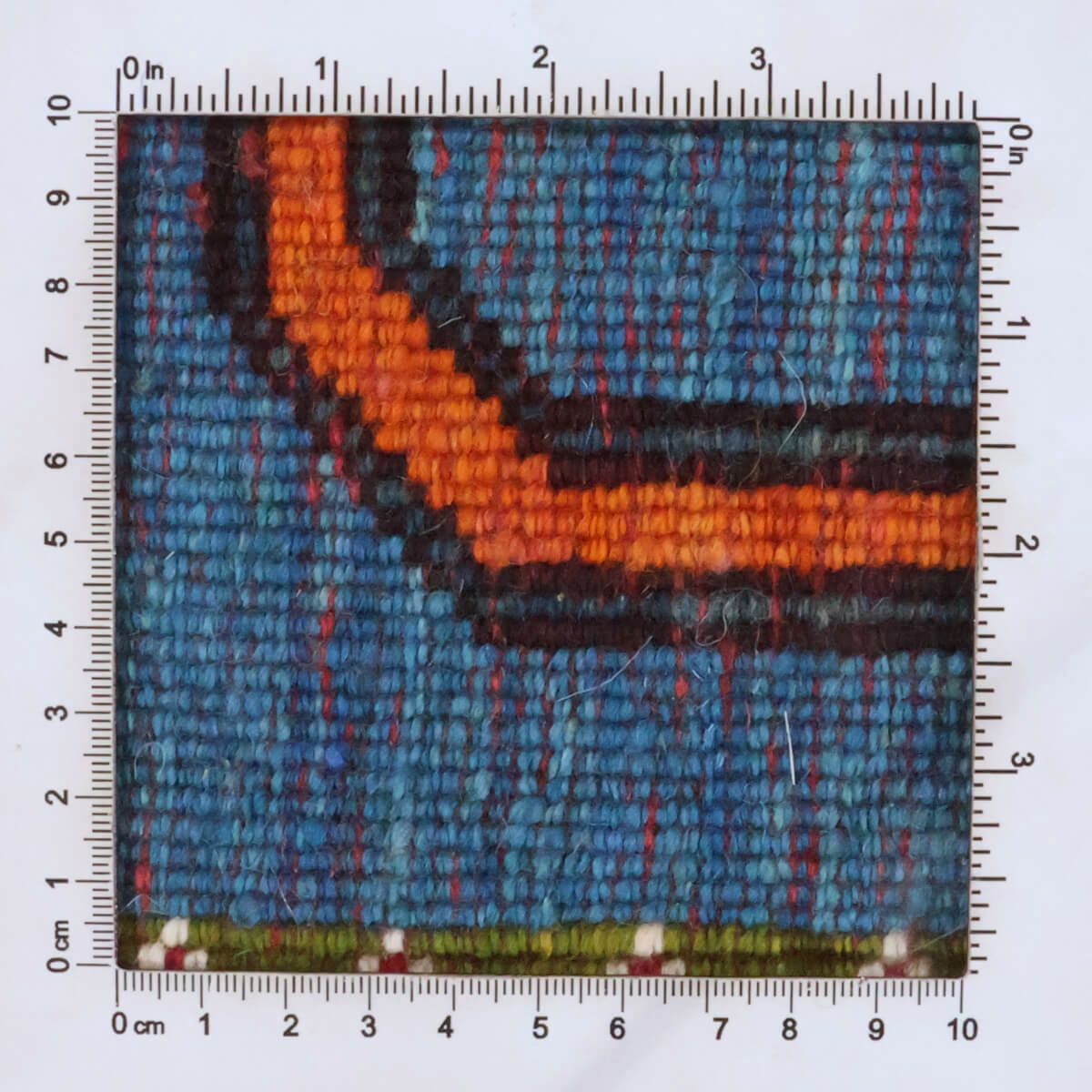 ギャッベ絨毯,ルリバフ,106×77cm｜手織りウールラグ,ライオンモチーフ