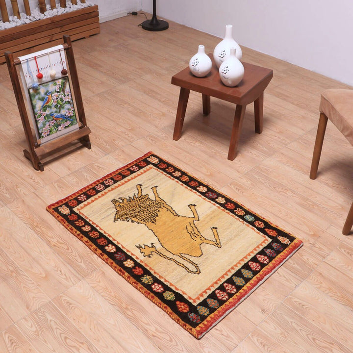 ギャッベ（ギャベ）カシュクリ　93×65cm（HSS-70121）