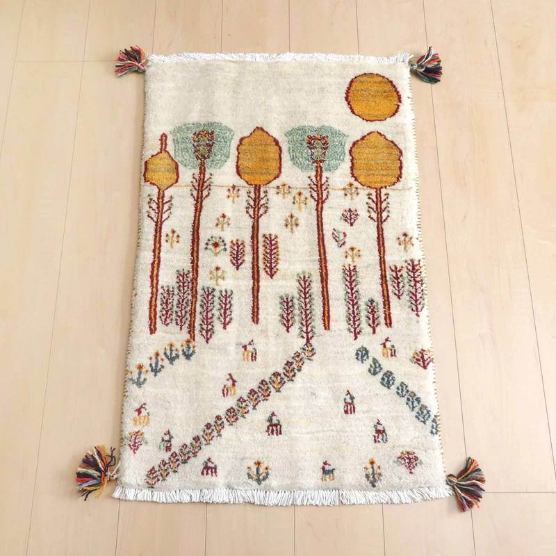 ギャッベ／ルリバフ 90×57cm（HSS-71863）