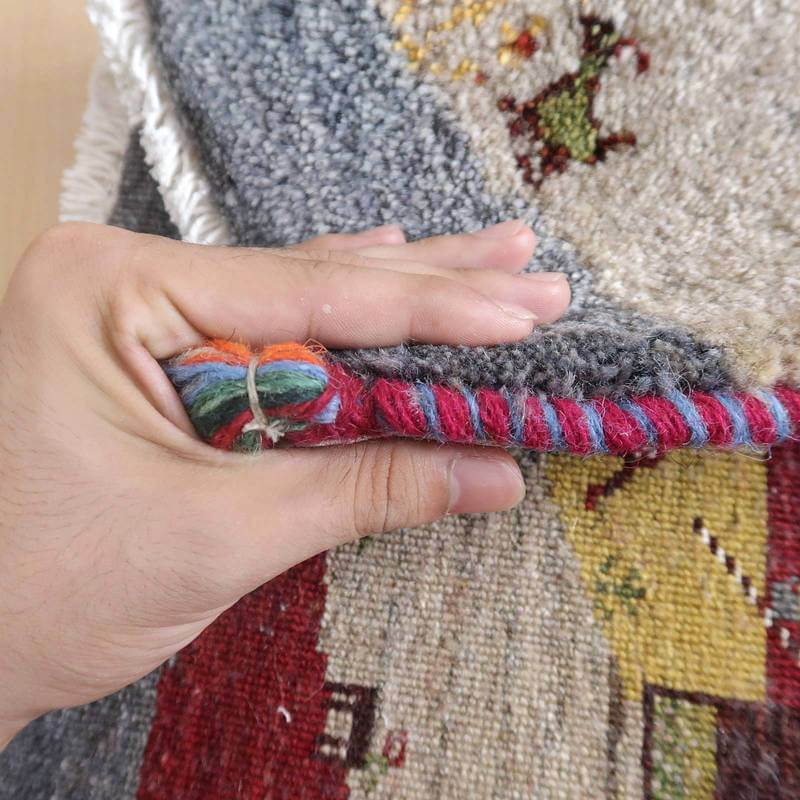 120×87cm　ギャッベ　ペルシャ絨毯　イラン　シーラズ産　手織り オーダーメイド受付中】イラン シラーズ産 ギャッベ （hss-77716